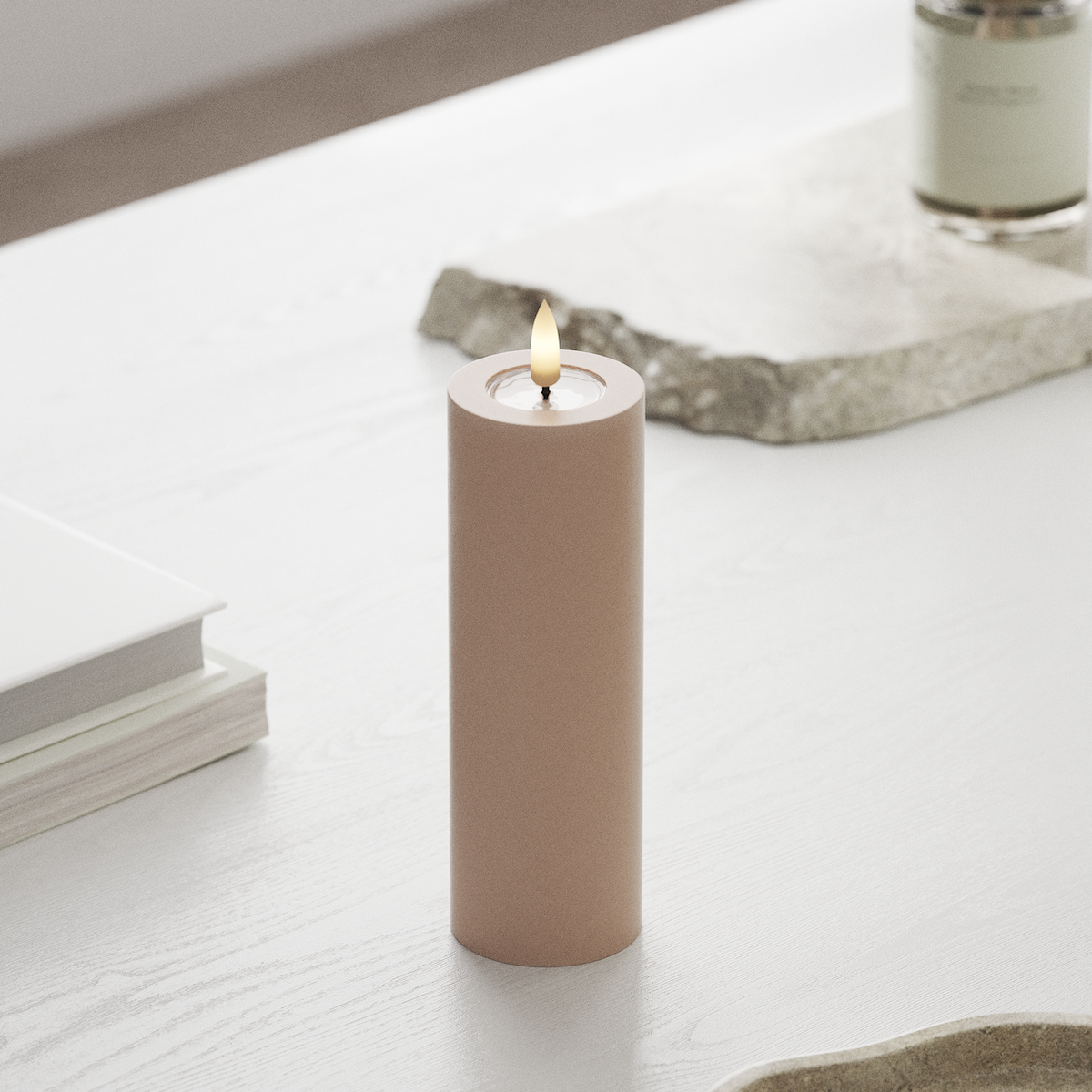 Deluxe Homeart LED Blockljus Ø 5 x 15 cm Rose LED Blockljus 1