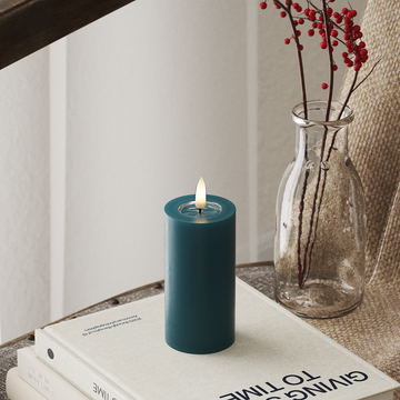 Deluxe Homeart LEDs Vela pilar Ø5x10cm Azul petróleo LEDs Vela pilar 4