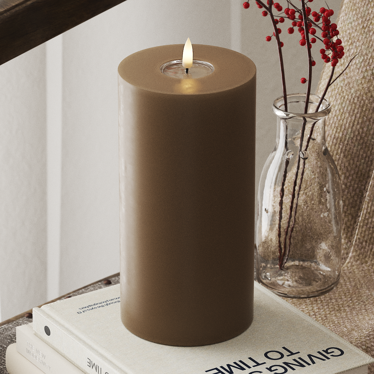 Deluxe Homeart Φωτιστικό μπλοκ LED Ø 10 x 20 cm Καραμέλα Φως μπλοκ LED 4