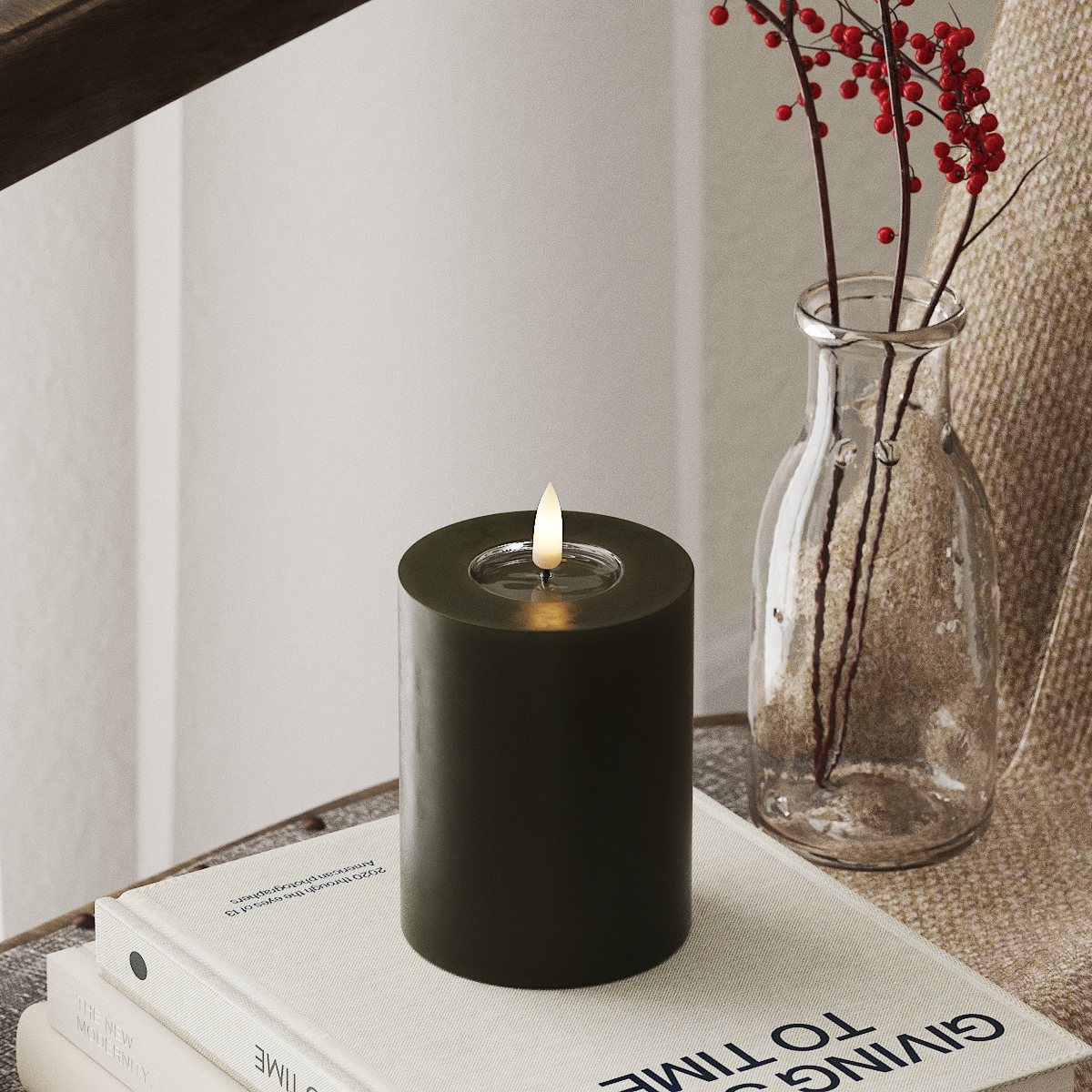 Deluxe Homeart LED blokové světlo Ø 7,5 x 10 cm Tmavě zelená LED blokové světlo 4