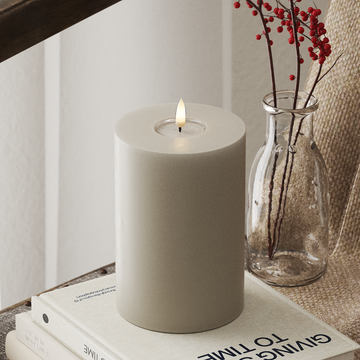 Deluxe Homeart Φωτιστικό μπλοκ LED Ø 10 x 15 cm Άμμος Φως μπλοκ LED 4