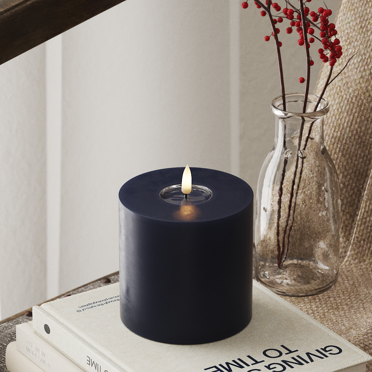 Deluxe Homeart Φωτιστικό μπλοκ LED Ø 10 x 10 cm Βασιλικό μπλε Φως μπλοκ LED 4