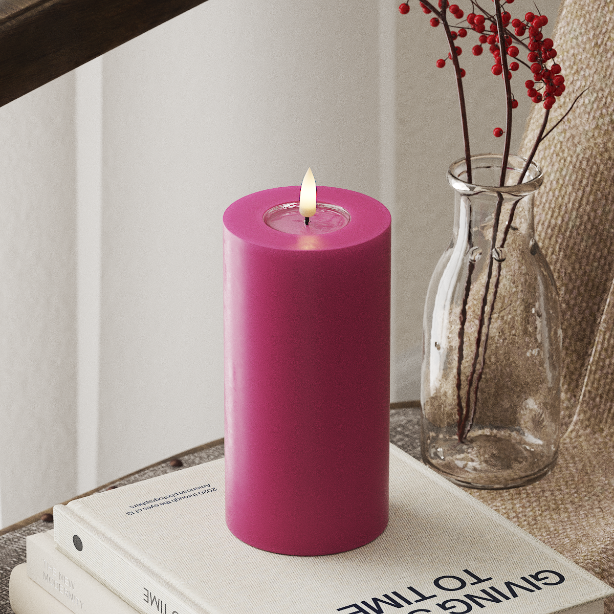 Deluxe Homeart LED blokové světlo Ø 7,5 x 15 cm Magenta LED blokové světlo 4