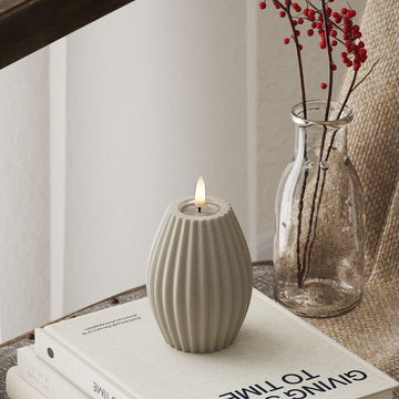 Deluxe Homeart LED Rillet lys D 7,5 x H 10 cm Sand LED rillelys 4