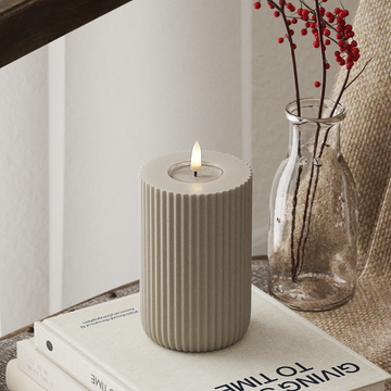 Deluxe Homeart Solid Stripe LED Block Light Ø 8 X 12,5 cm Άμμος Σχήμα LED 4