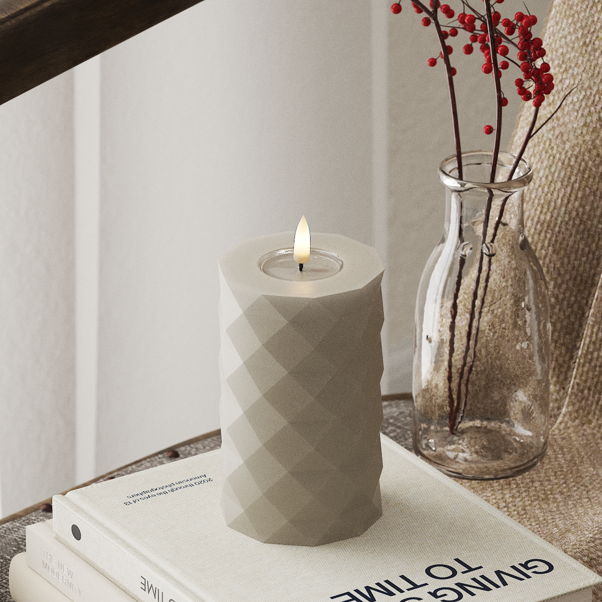 Deluxe Homeart Square Φωτιστικό μπλοκ LED Ø 7,5 x 12,5 cm Άμμος LED Square 4