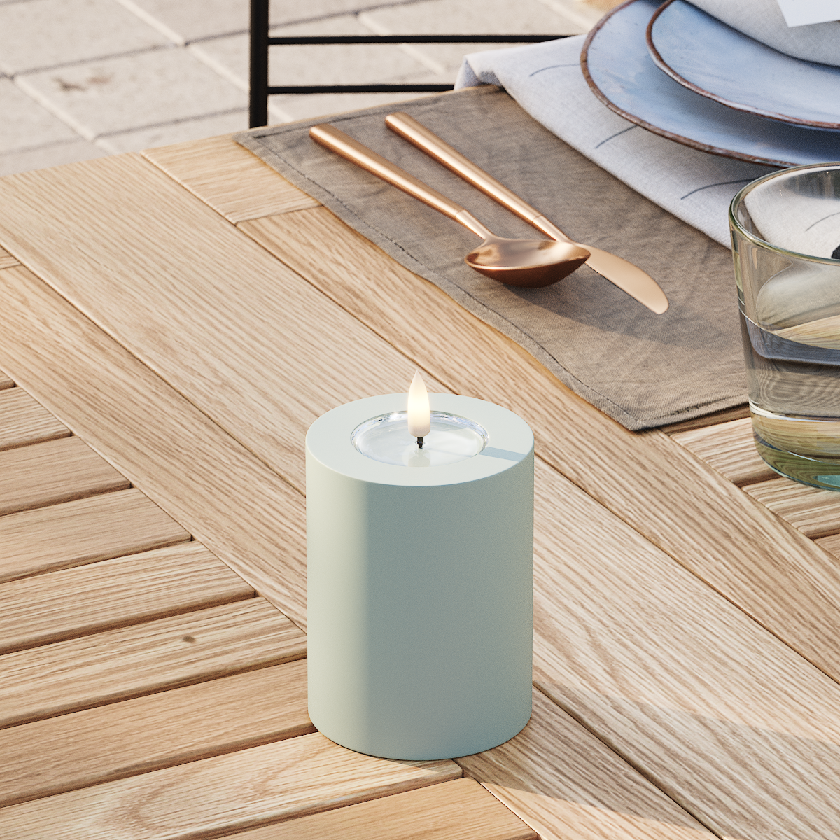 Deluxe Homeart Välis-LED plokkvalgusti Ø 7,5 x 10 cm Salveiroheline LED-välisvalgusti plokivalgusti 3