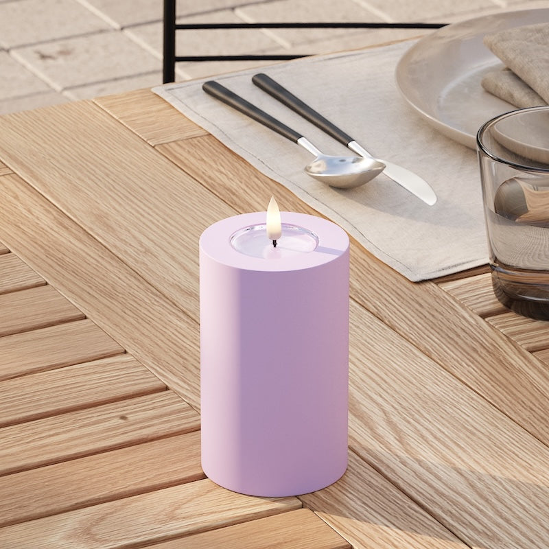 Deluxe Homeart Venkovní LED blokové světlo Ø 7,5 x 12,5 cm Levandulová