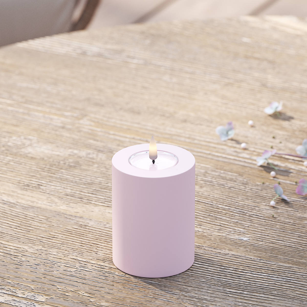 Deluxe Homeart Venkovní LED blokové světlo Ø 7,5 x 10 cm Zaprášená červená LED venkovní světelné blokové světlo 2