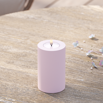 Deluxe Homeart Venkovní LED blokové světlo Ø 7,5 x 12,5 cm Zaprášená červená LED venkovní světelné blokové světlo 2