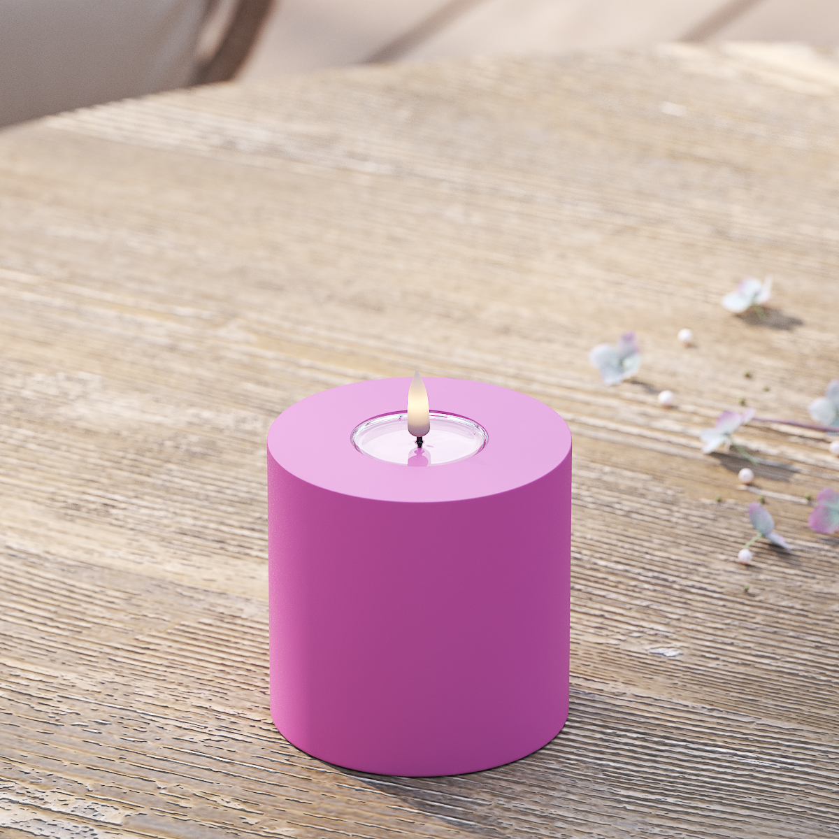 Deluxe Homeart Φωτιστικό μπλοκ LED εξωτερικού χώρου Ø 10 x 10 cm Μαγέντα Φως μπλοκ εξωτερικού φωτός LED 2