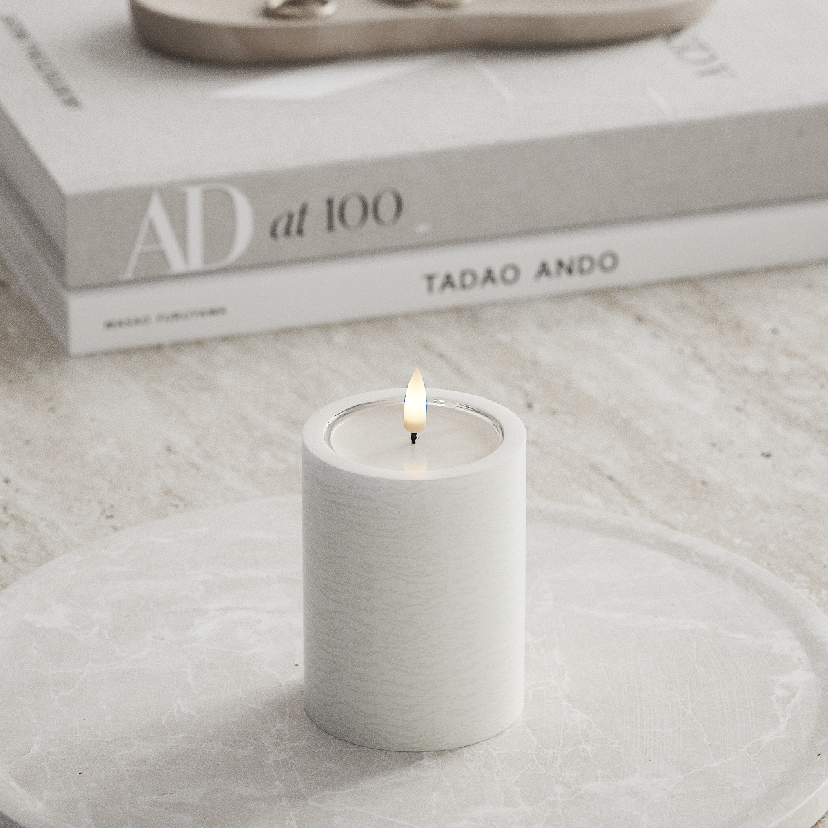 Deluxe Homeart Unique LED Blockljus D 7,5 x 10 cm Vit unique Blockljus 1