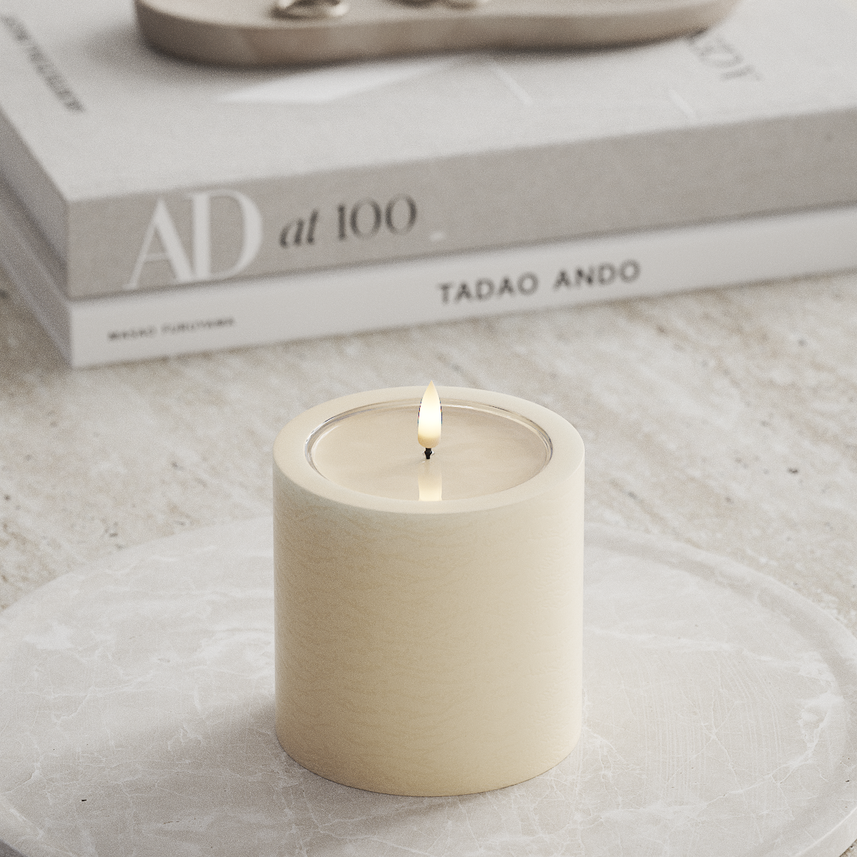 Deluxe Homeart Unique LED Blokklys D 10 x 10 cm Krem unique blokklys 1