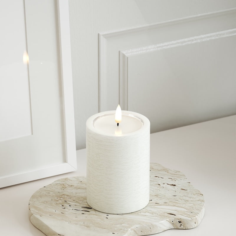 Unique Candles Unique LED Blockljus D 7,5 x 10 cm Vit