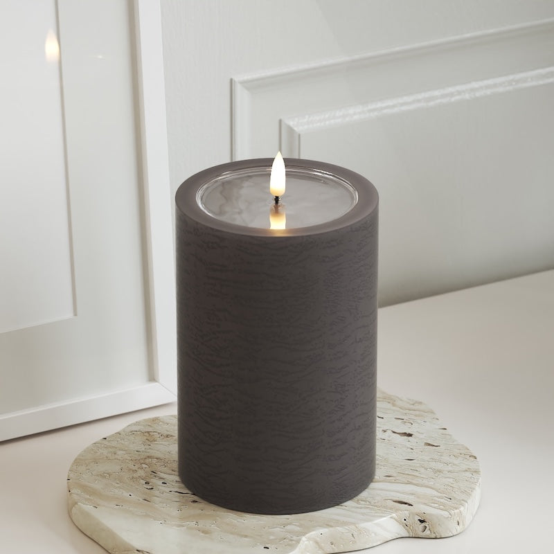 Unique Candles Unique LED Bloklys D 10 x 15 cm Mokka