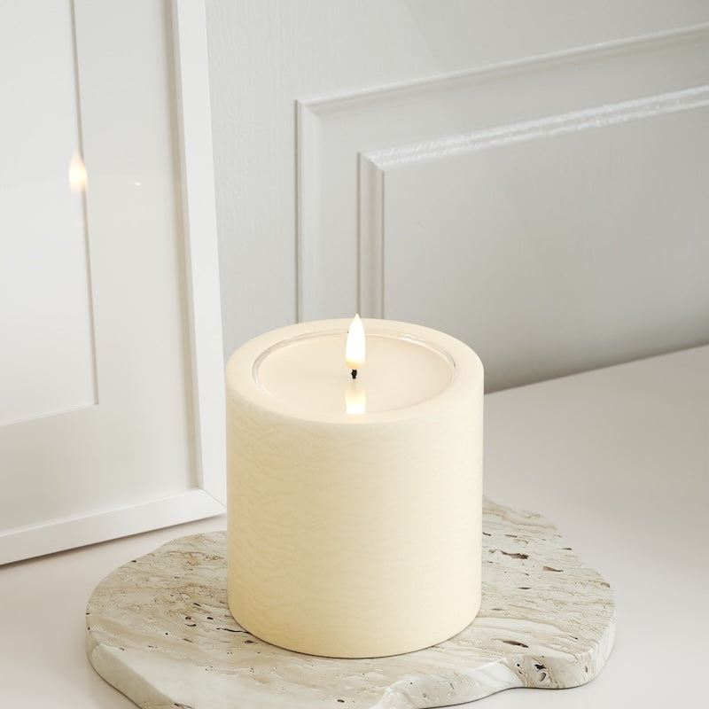 Unique Candles Unique LED Blokklys D 10 x 10 cm Krem