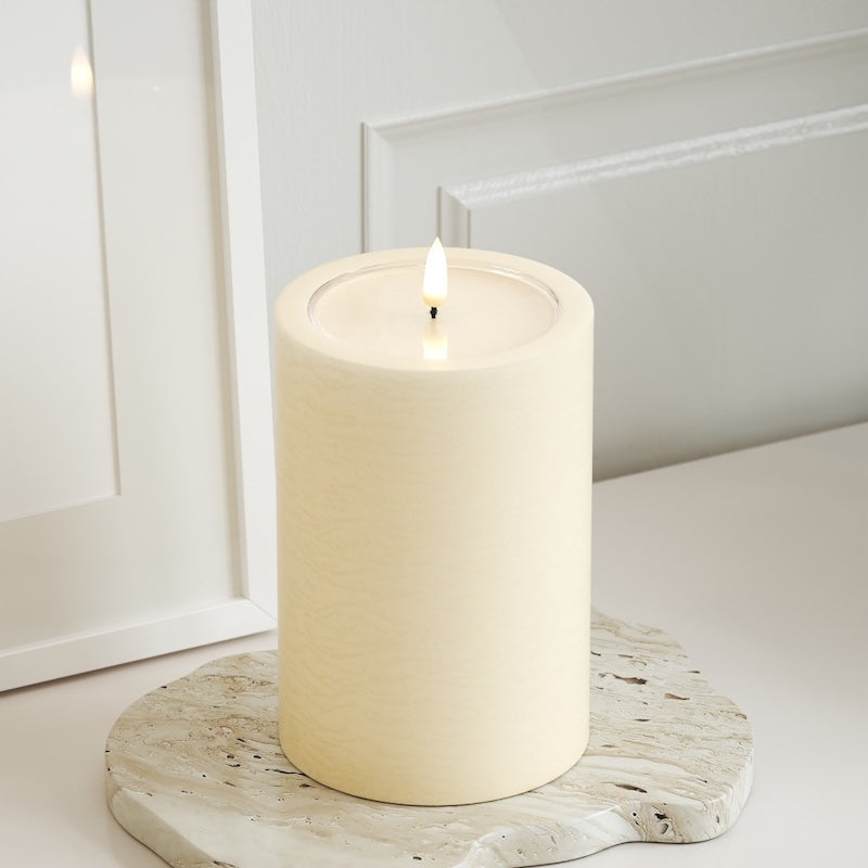 Unique Candles Unique LED blokové světlo D 10 x 15 cm Krémová