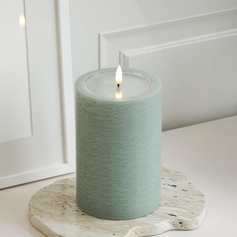 Unique Candles Unique LED Blockljus D 10 x 15 cm Salviagrön