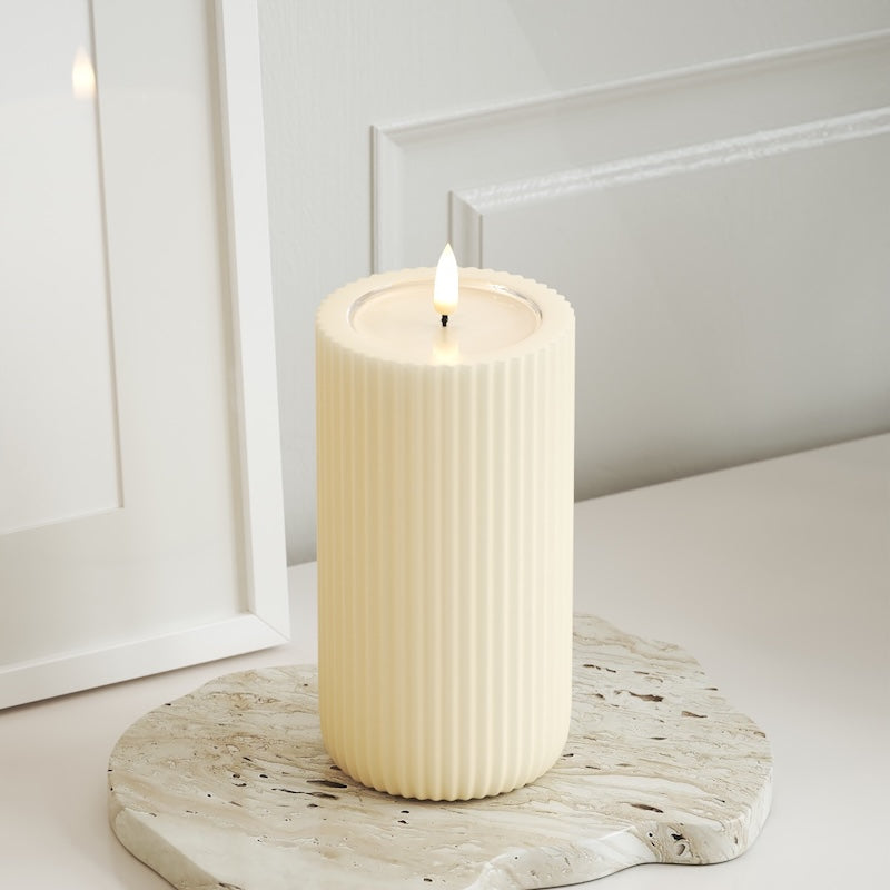 Unique Candles Unique Φωτιστικό αυλάκωσης LED D 8 x 15 cm Κρεμ